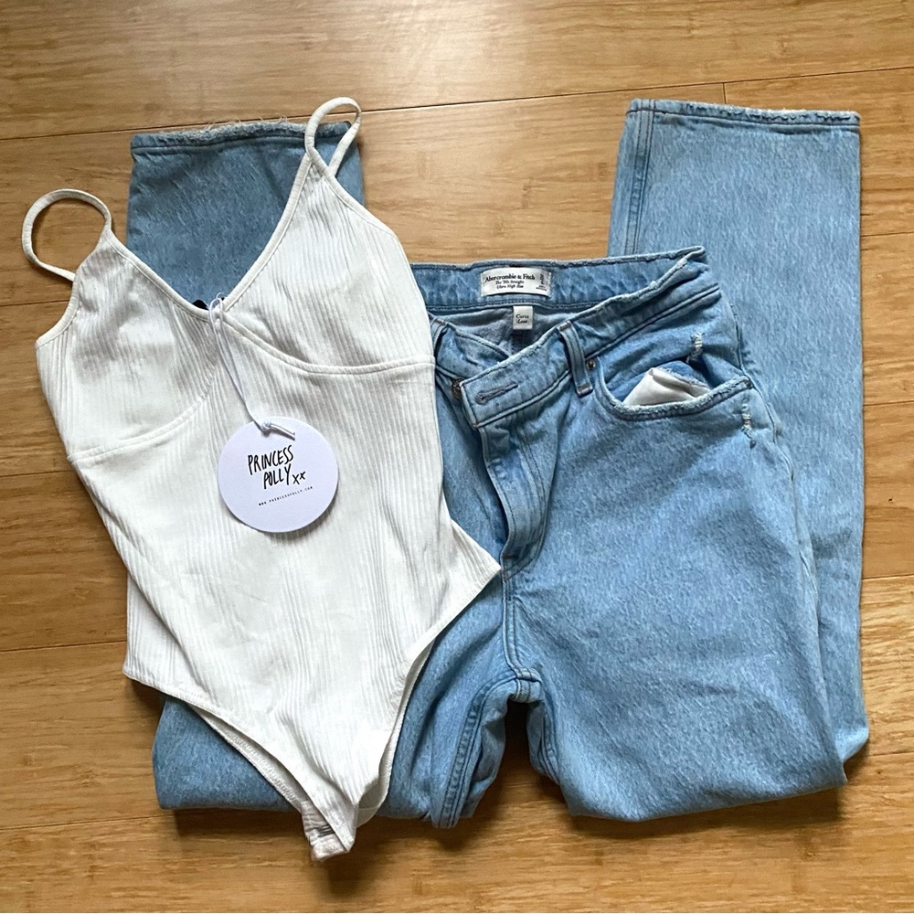 Abercrombie & Fitch Jeans bundle x Princess Polly bodysuit